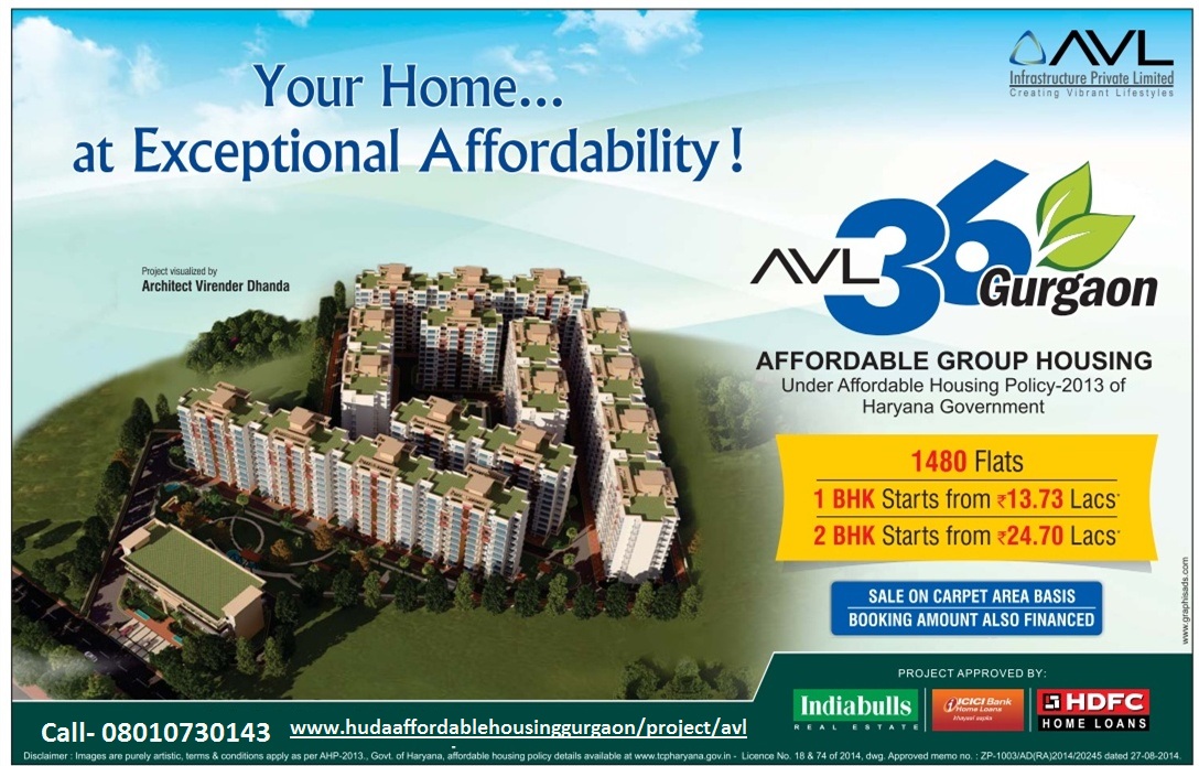 AVL Infra 36A Gurgaon Sector 36A ready to move . AVL Infra 36A Gurgaon 1/2 BHK Affordable at Sector 36A