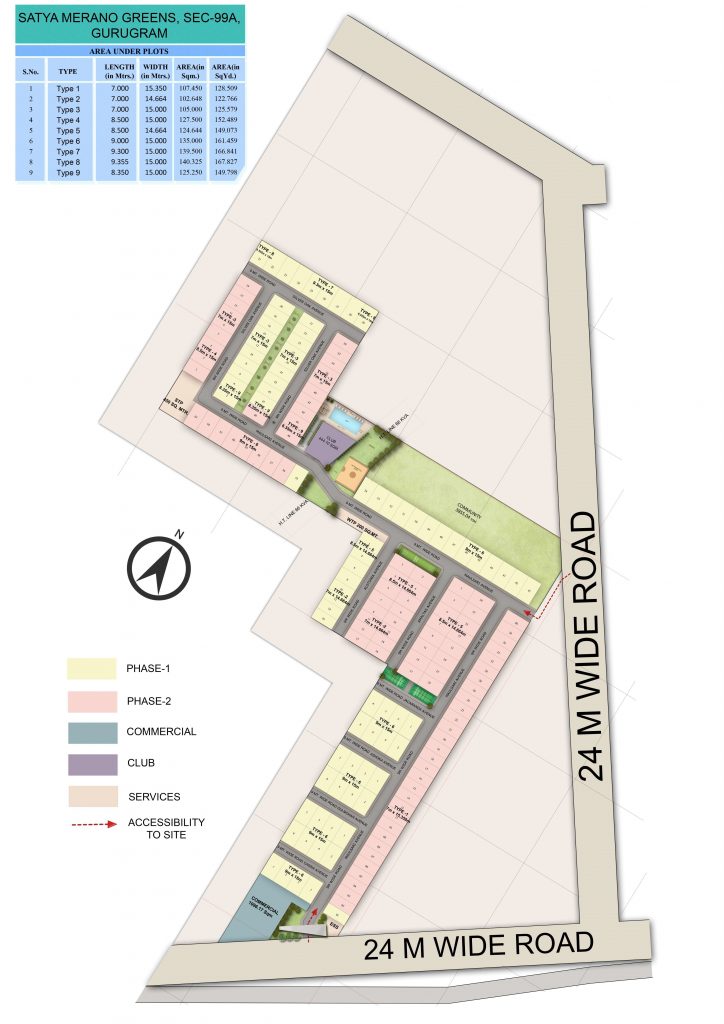 ste plan for Satya Merano Greens Plots at sector 99A Gurgaon Dwarka Expressway