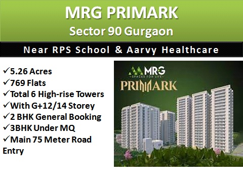 Explore MRG Primark affordable 2 BHK flats in Sector 90, Gurgaon. New MRG project offering study rooms. Your dream home awaits with affordable housing.