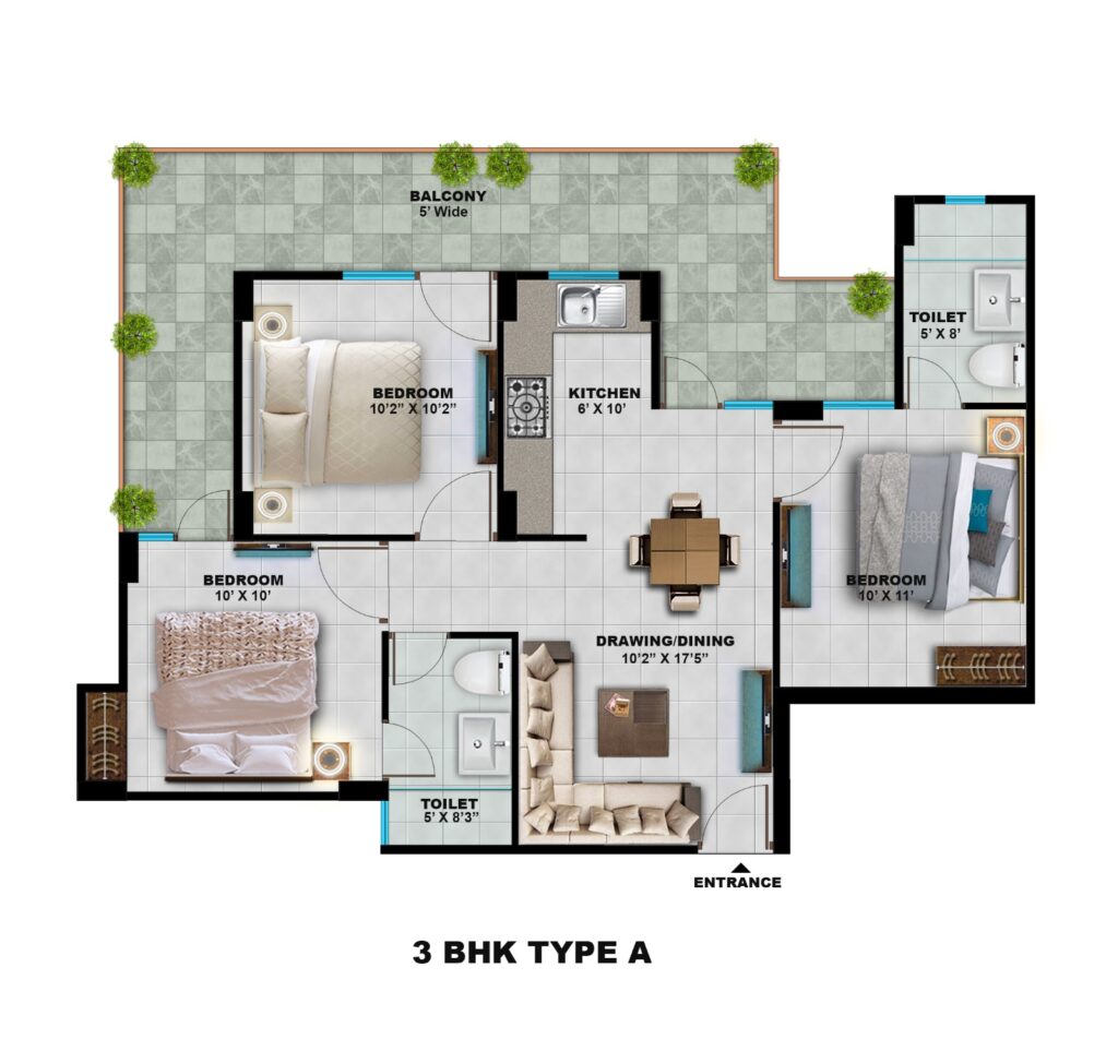 Adore Legend 2 Sector 119 Faridabad: RERA approved affordable housing project, 816 apartments across 9 towers, 3 BHK and 1 BHK